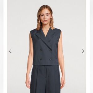 Theory City Twill Double Breasted Vest NWT